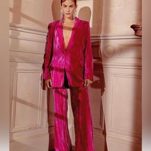 Nasty Gal Matching Pink Velvet Set